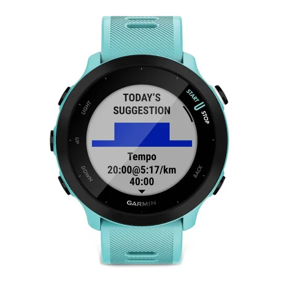 Smartwatch Garmin Forerunner Forerunner 55 tela de 1.04" com pulseira de silicone - cor aqua
