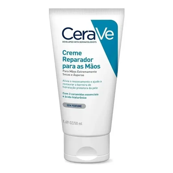 Creme para mãos CeraVe Creme reparador para mãos CeraVe em tubo depressível de 50mL/48g