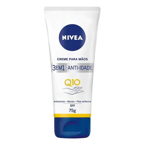 NIVEA Creme para Mãos Q10 Plus Reparação 75g, Sensação de Maciez, Hidratação Antissinais, Pele Uniforme, Renovação Celular, Pele Normal e Seca