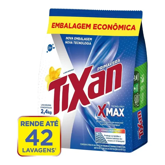 Lava Roupas Concentrado Em Pó Primavera 2,4kg Tixan Ypê