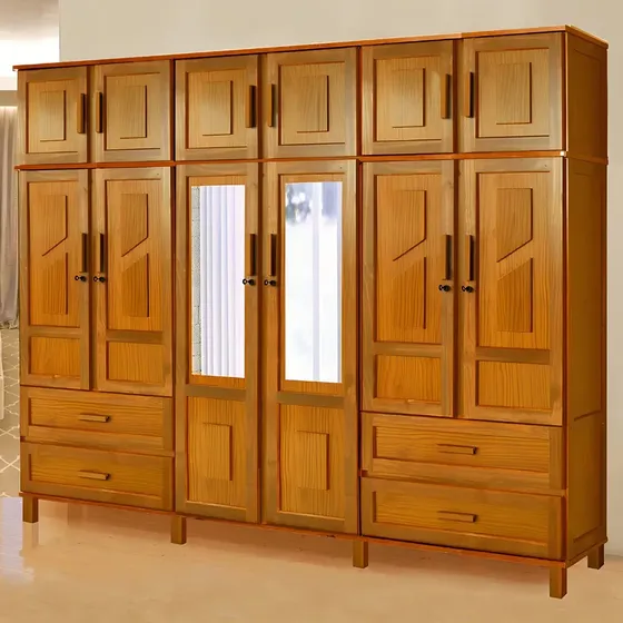 Guarda-roupa Casal Yescasa Rio Branco 12 Portas Madeira Maciça Ypê