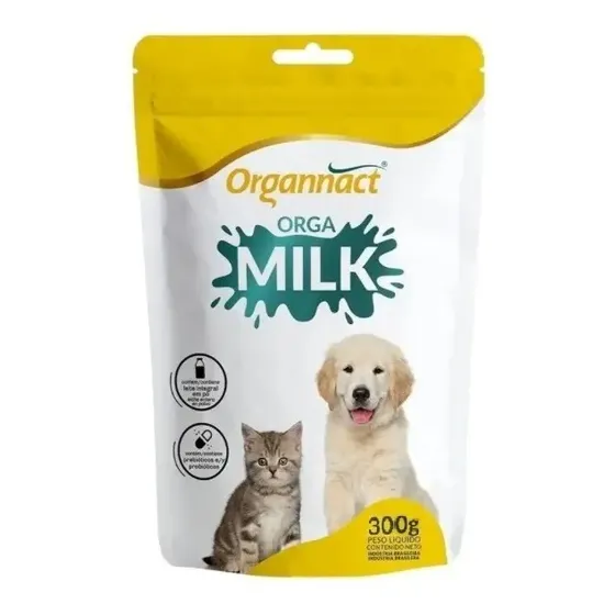 Orgamilk 300g Leite Cães/gatos Filhotes Substituto Organnact