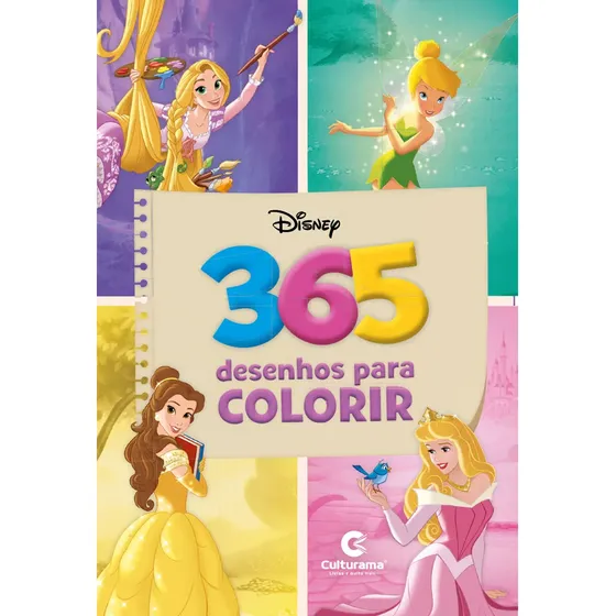 365 desenhos para colorir Disney Princesas e fadas - (Traducido(es) por) Culturama - Culturama - Capa Mole