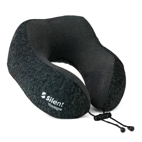 Travesseiro Apoio Encosto De Pescoço Para Viagem Ergonômico Cor Preto Mesclado