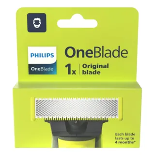 Philips Lâmina de Reposição OneBlade 1 Unidade | Tecnologia OneBlade | Compatível com todos os aparelhos OneBlade | Uso seco ou molhado | QP210/51