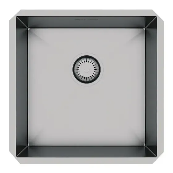 Cuba Inox Quadrada Pia Gourmet Com Válvula 40 X 40 Cm Escovado