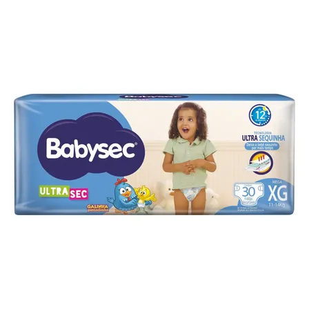 Fralda Galinha Pintadinha Ultrasec Xg 30 Unidades Babysec Gênero Sem Gênero Tamanho Extra Grande (xg)