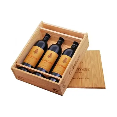 Caixa De Madeira 3 Vinho Cartuxa Colheita Tinto Portugues