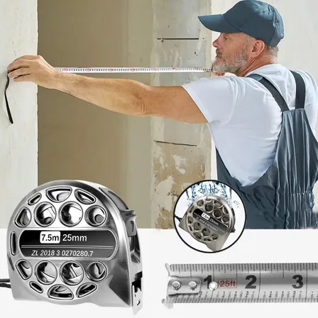 Prova D'água Fita Métrica Aço Inoxidável Robusto 7.5mx25mm