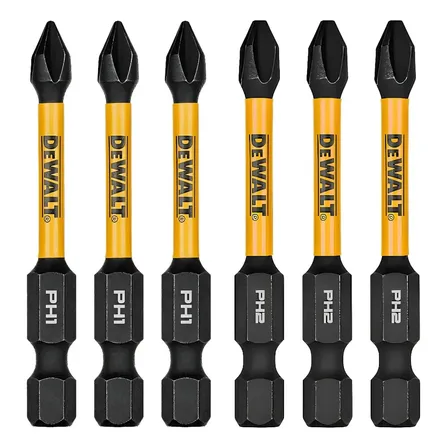 Kit Pontas Bit Philips Ph2 E Ph1 Flextorq 06 Peças Dewalt