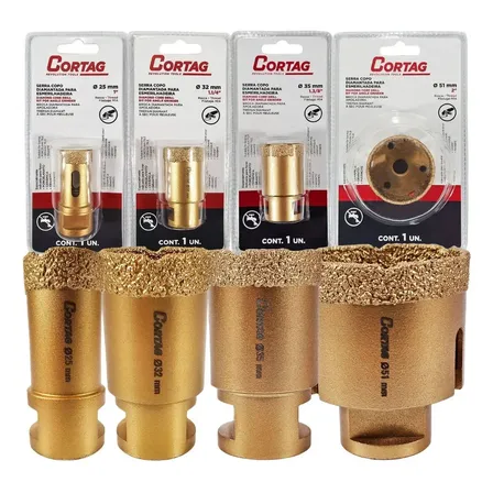 Kit 4 Serra Copo Diamantada Cortag Acabamento Limpo