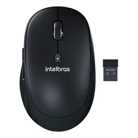 Mouse Sem Fio MSI 200 USB 2.4 GHz Preto Intelbras