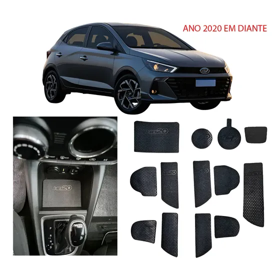 Protetor Tapete Borracha Console Porta Adesivo F Carro Hb 20 Ano 2020 Em Diante