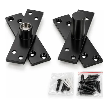 Dobradiça Pivotante Porta Madeira/alumino 150 Kg Inox Preto