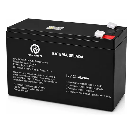 Bateria Selada 12v 7a Vrla Nobreak Alarme Cerca Elétrica Ups