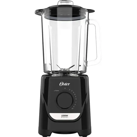 Liquidificador Oster Oliq520 Preto de 1,8L 1250W Jarra De Vidro e Laminas em Inox