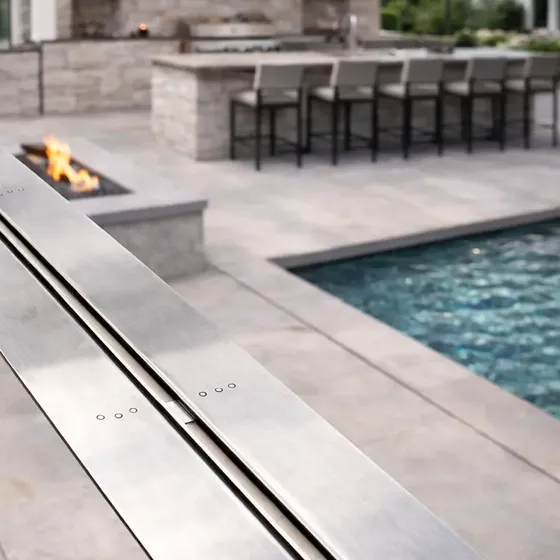 Ralo Linear Para Piscina Infinito 1m Borda Oculto Inox Dreno