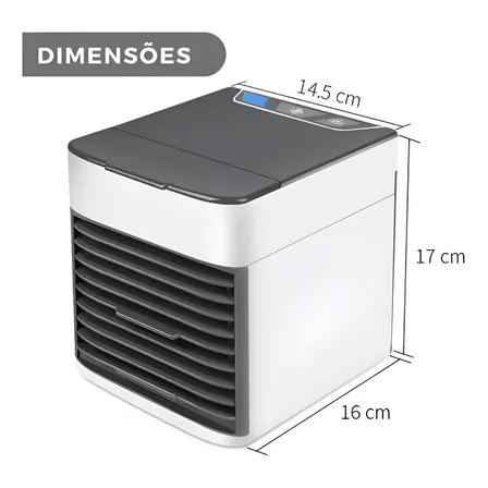 Mini Ar Condicionado Portátil Arctic Air Cooler Umidificador Climatizador Led Cor Branco 30W
