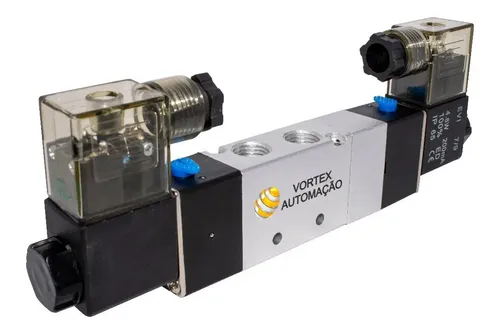 Válvula Pneumática Duplo Solenoide 5/3 Vias 1/4 C.f 220v