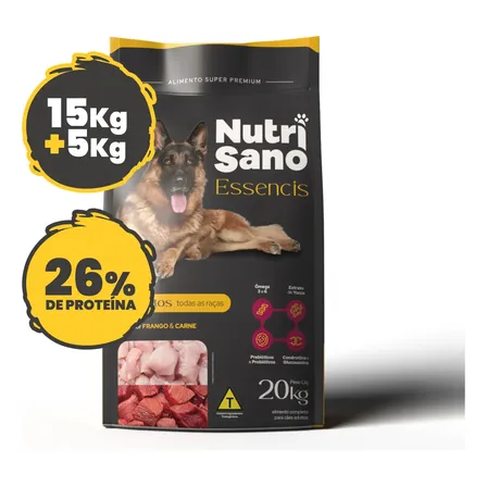 Nutrisano Ração Cães Adultos Frango E Carne 20kg 15un
