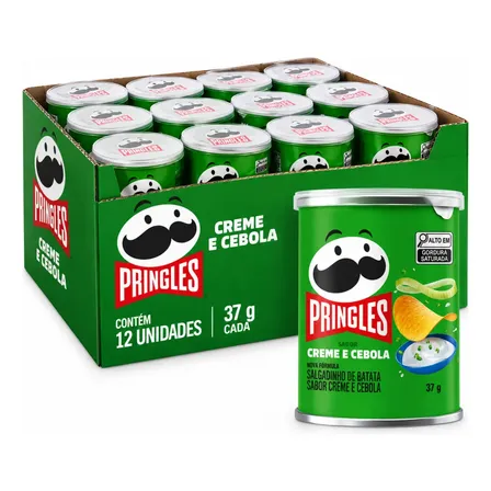 Kit Batata Pringles Creme E Cebola 37g C/ 12un Salgadinho