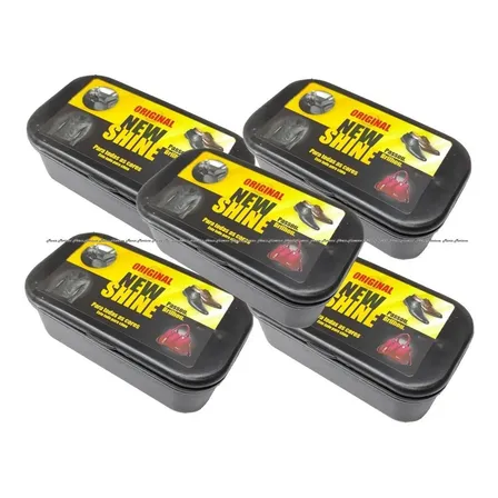 Kit Com 5 New Shine Brilho Mágico Instantâneo Couro Borracha