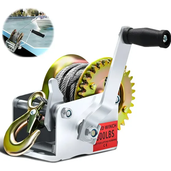 Guincho Manual Catraca 800lb Para Reboque Cabo Aço 7m