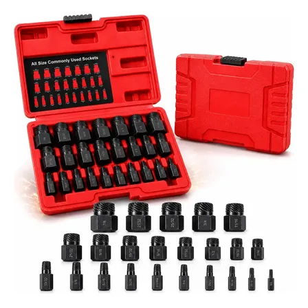 Kit 25 Peças Extração De Parafuso E Porca De Impacto Extrato