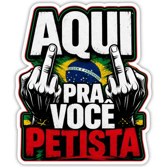 Kit 10 Adesivo Aqui Pra Você Petista Zoeira 10x12 Vinil