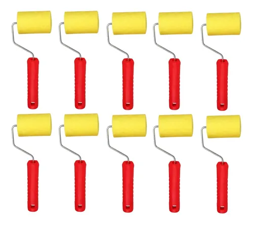 10un Rolo Espuma Roma 5cm Cabo Plástico Rolinho Atacado