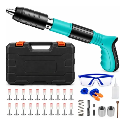 Pinador Manual Para Concreto Kit 20 Pregos Com Maleta