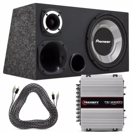 Caixa Som Dutada Trio Pioneer 12 + Módulo Taramps Ts 400 Rms