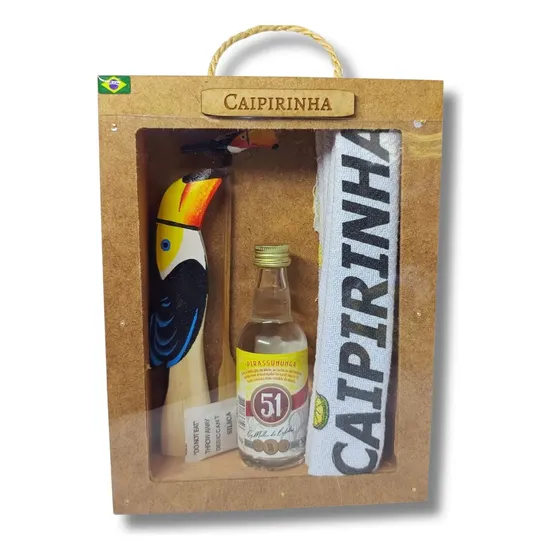 Kit Caipirinha Cachaça Caixa Souvenir Artesanato Do Brasil