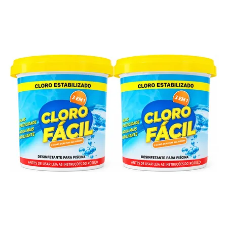 Cloro Fácil 10kg Kit 2 Unidades Para Manutencao De Piscinas