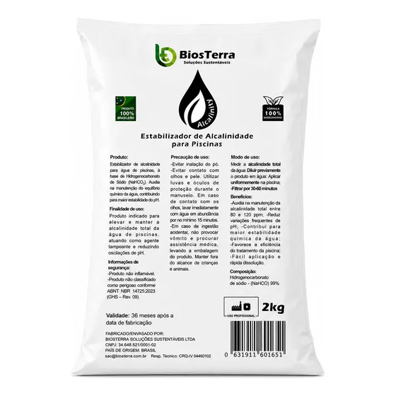 Elevador De Alcalinidade Para Piscinas 2kg Alcalinity