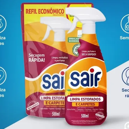 Kit Limpa Estofado Gatilho+sachê 500ml Saif
