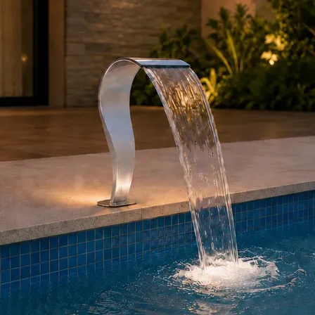 Cascata Piscina Slim Fit Tech Inox 60cm Lâmina 23cm