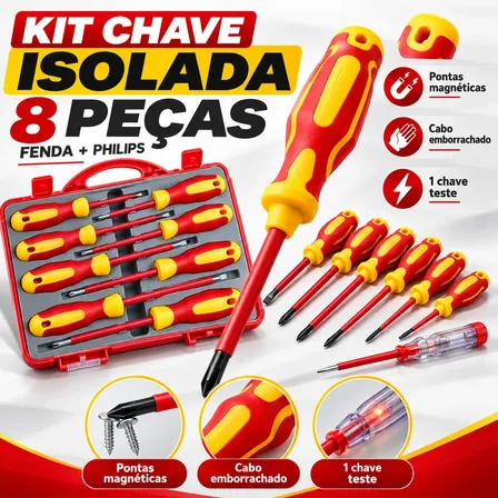 Profissional 8 Pcs Kit Jogo Chave Isolada Fenda Phillips De