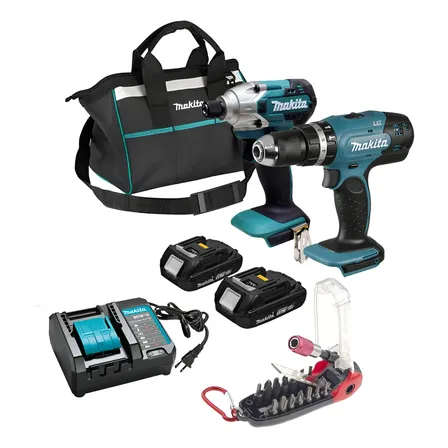Kit Parafusad Furadeira 18v Makita Dlx2336y01 + Kit 18 Bits