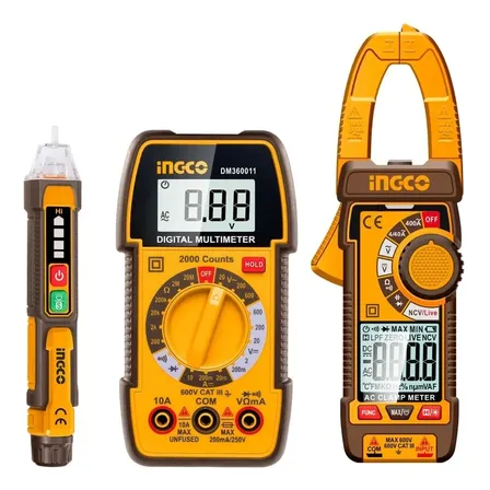 Kit Alic Amperimetro + Multimetro + Testador Ingco Dm3069
