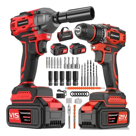 Kit2 Profissional Parafusadeira Chave De Impacto Brushless
