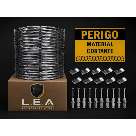 Concertina Dupla Máxima Proteção 10 Metros + Kit Completo