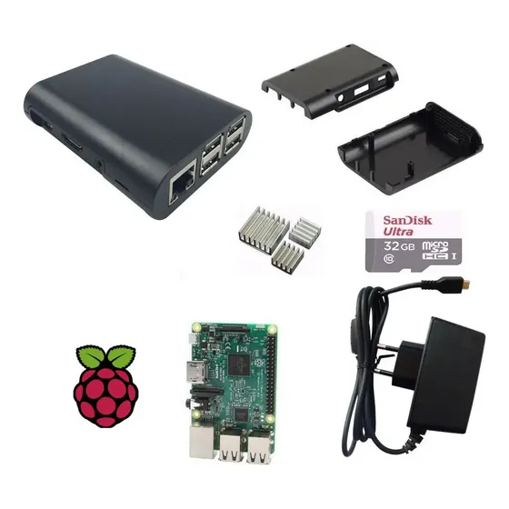 Kit Raspberry Pi 3 Model B + Fonte + Case + Micro Sd 32gb