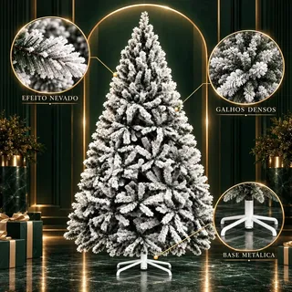 Luvinco Imperial Árvore De Natal Luxo Pinheiro Neve 1,80m 694 Galhos Cor Nevada