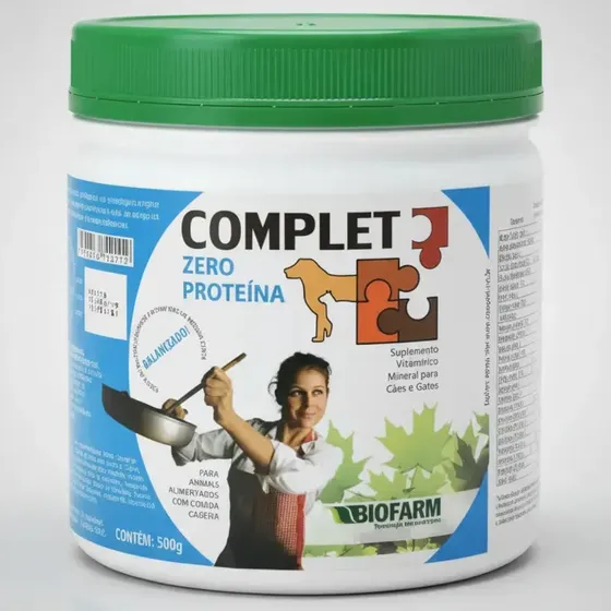 Biofarm Complet Zero Proteína Vitaminas Minerais Pó 500g Cães Gatos