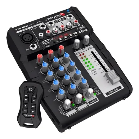 Mesa De Som Automotiva Stetsom Stm1003 Com Bluetooth E 3 Canais De Entrada 12v
