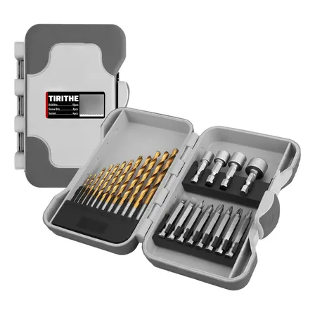 Kit 24 Peças Brocas Bits Chaves Soquetes Crv Estojo Completo
