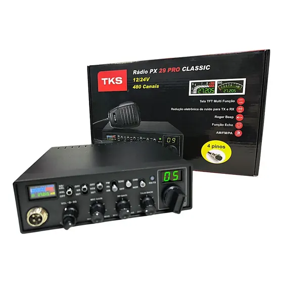 Rádio Px Tks 29 Pro Classic Preto 480 Canais
