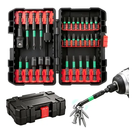 Kit 31 Pontas Bits Magnéticas Aço S2 Ponteiras Parafusadeira