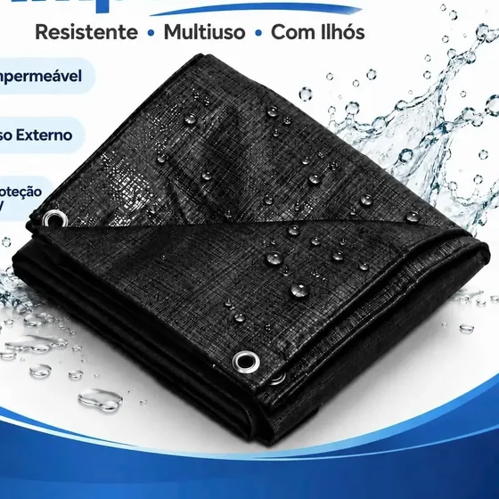 Lona Leve Mil Multiuso Impermeável 3x4 Preta - Primelonas